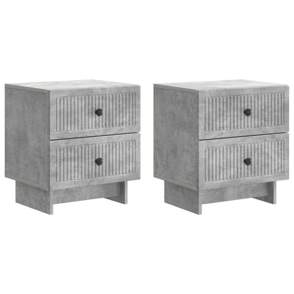 Yöpöytäkaappi 2 pcs Betoninharmaa 43 x 34,5 x 47,5 cm