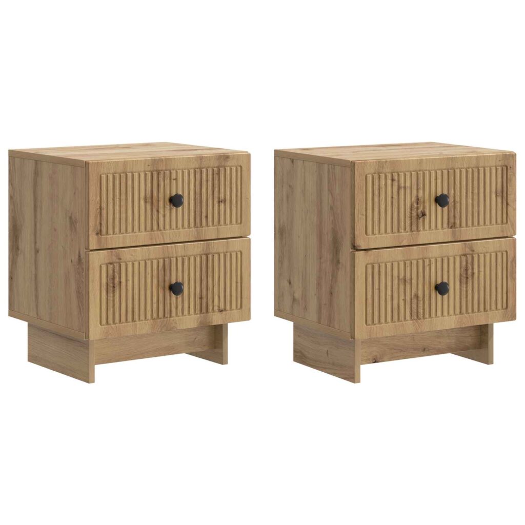 Yöpöytäkaappi 2 pcs Artisaanitammi 43 x 34,5 x 47,5 cm