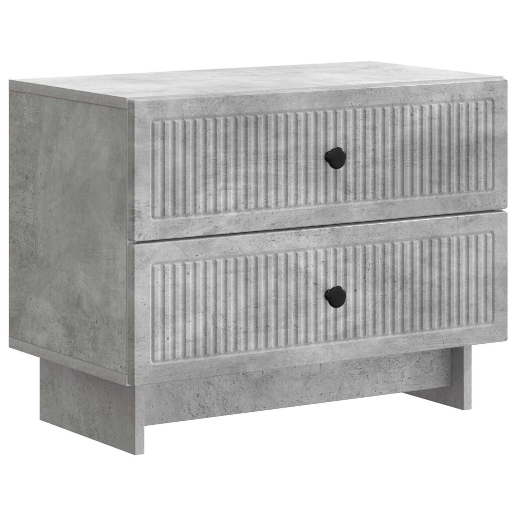 Yöpöytäkaappi Betoninharmaa 62 x 34,5 x 47,5 cm Tekninen puu