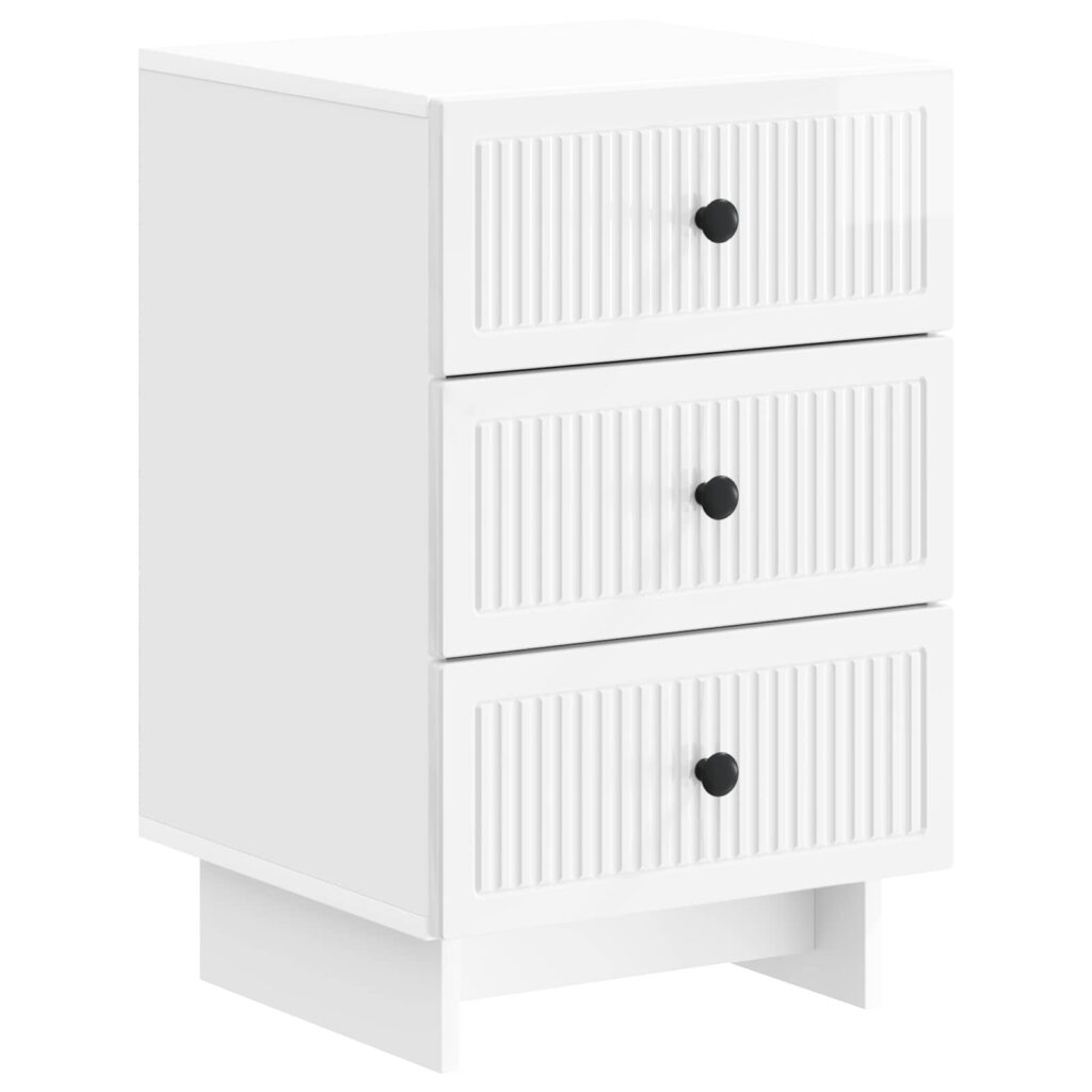 Yöpöytäkaappi Korkeakiiltoinen valkoinen 43 x 41 x 66,5 cm