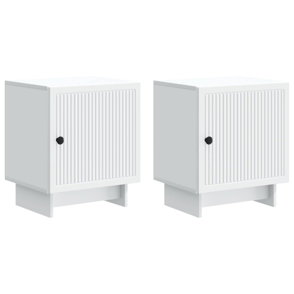 Yöpöytäkaappi 2 pcs valkoinen 43 x 34,5 x 50 cm Tekninen puu