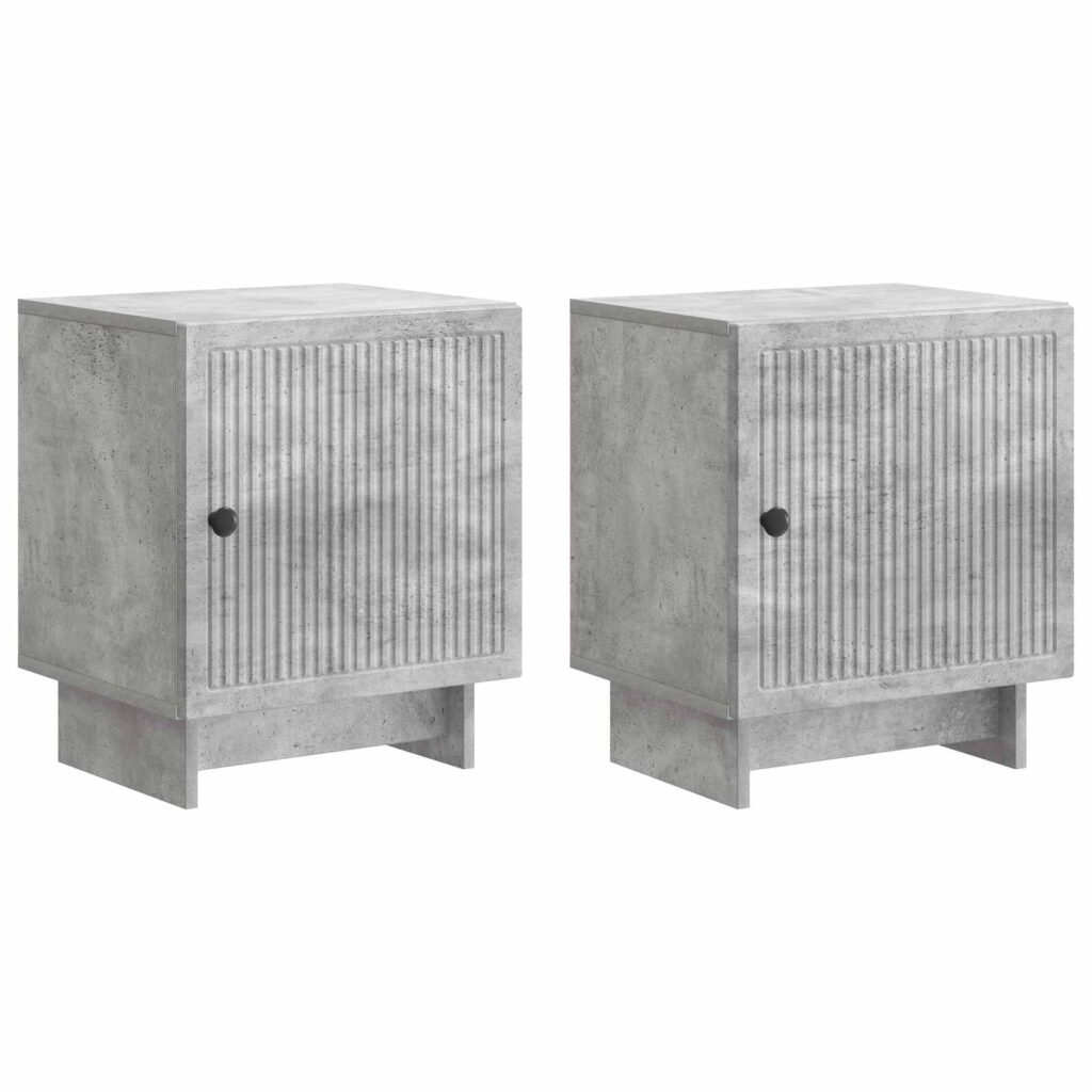 Yöpöytäkaappi 2 pcs Betoninharmaa 43 x 34,5 x 50 cm