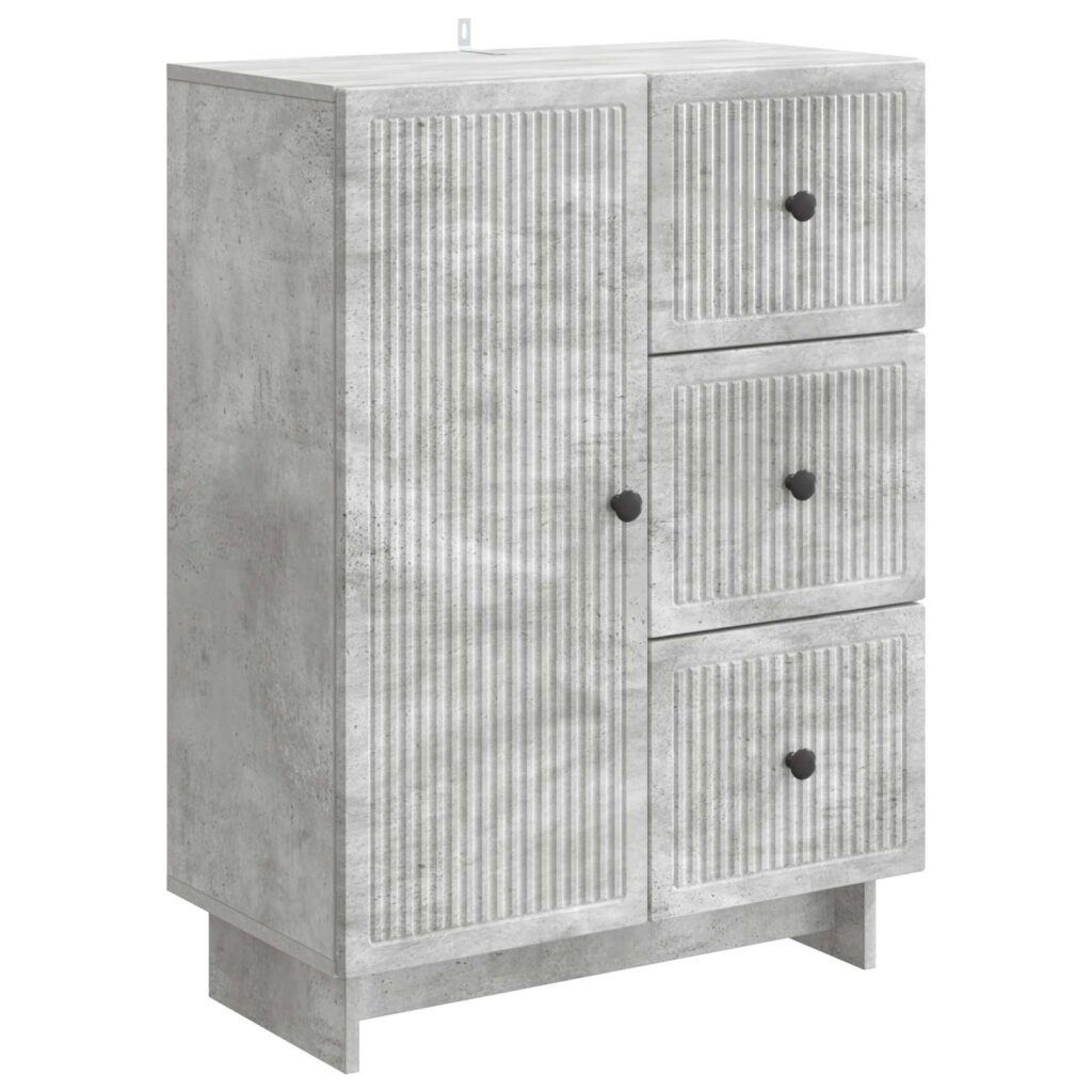 Sivupöytä Betoninharmaa 66 x 34,5 x 90 cm Tekninen puu