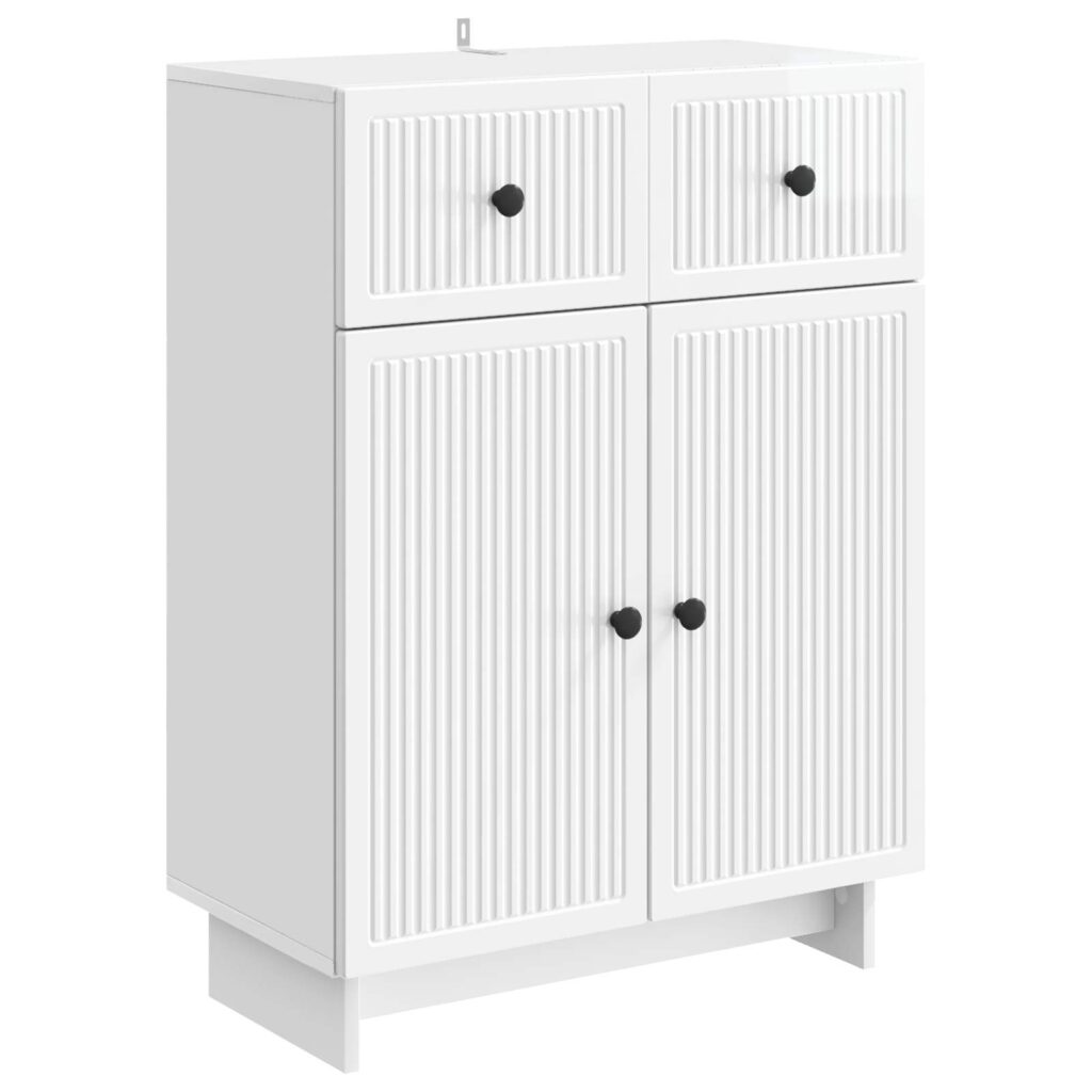 Sivupöytä Korkeakiiltoinen valkoinen 66 x 34,5 x 90 cm