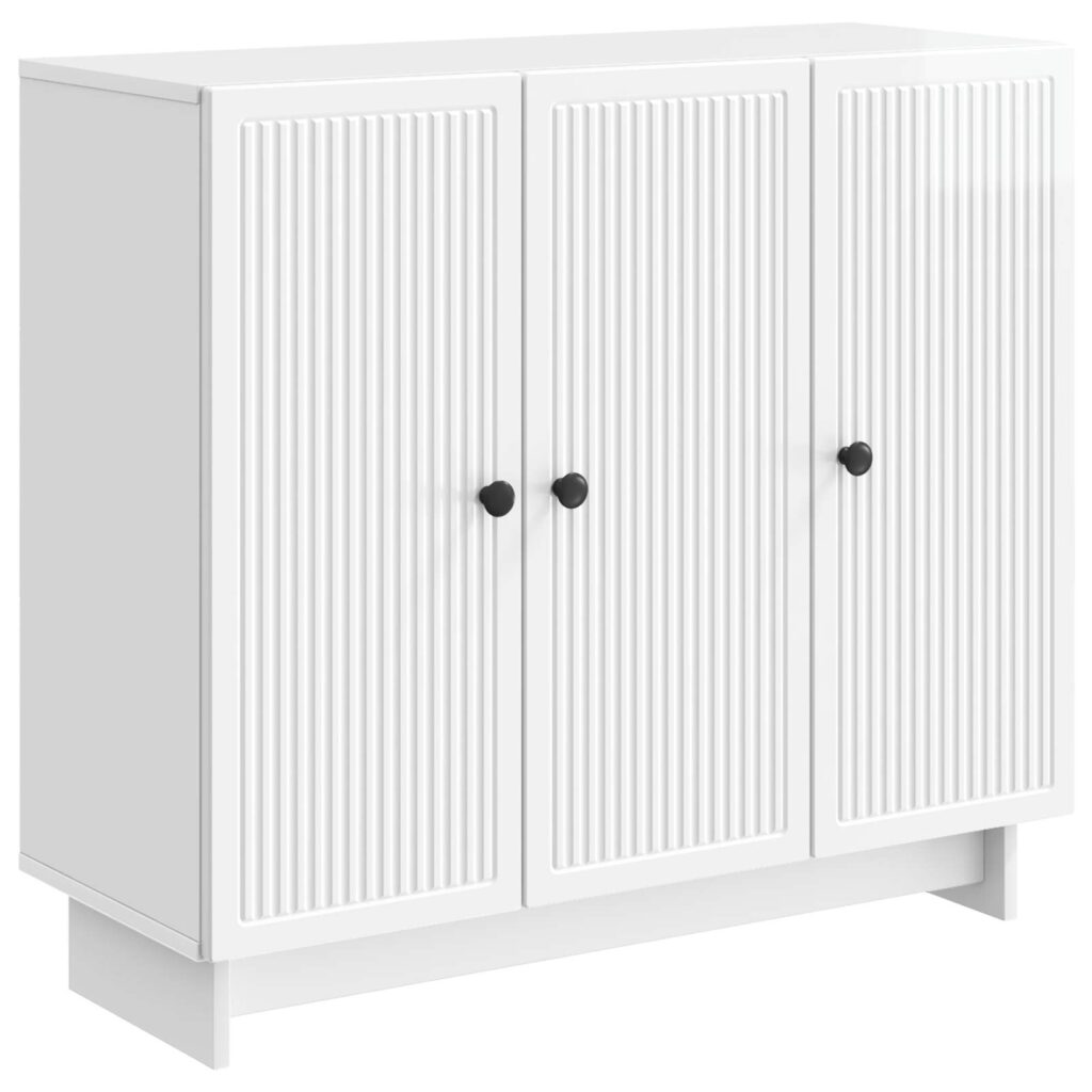 Sivupöytä Korkeakiiltoinen valkoinen 89 x 34,5 x 80 cm