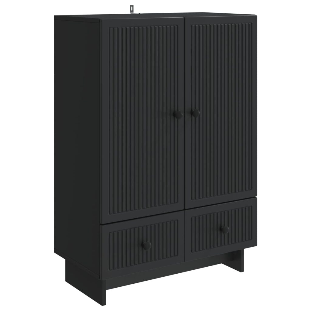 Sivupöytä Musta 66 x 34,5 x 95 cm Käsitelty puu