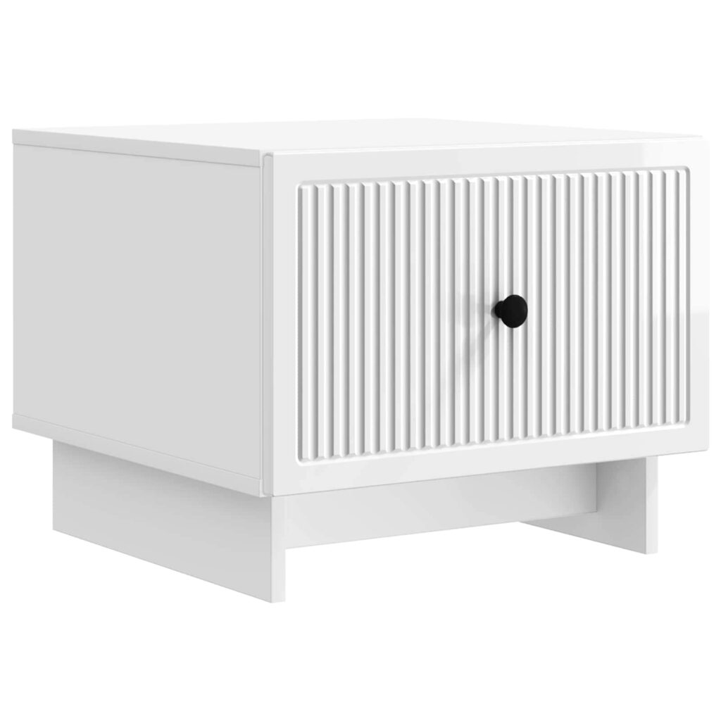 Sohvapöytä Korkeakiiltoinen valkoinen 49 x 50 x 40 cm