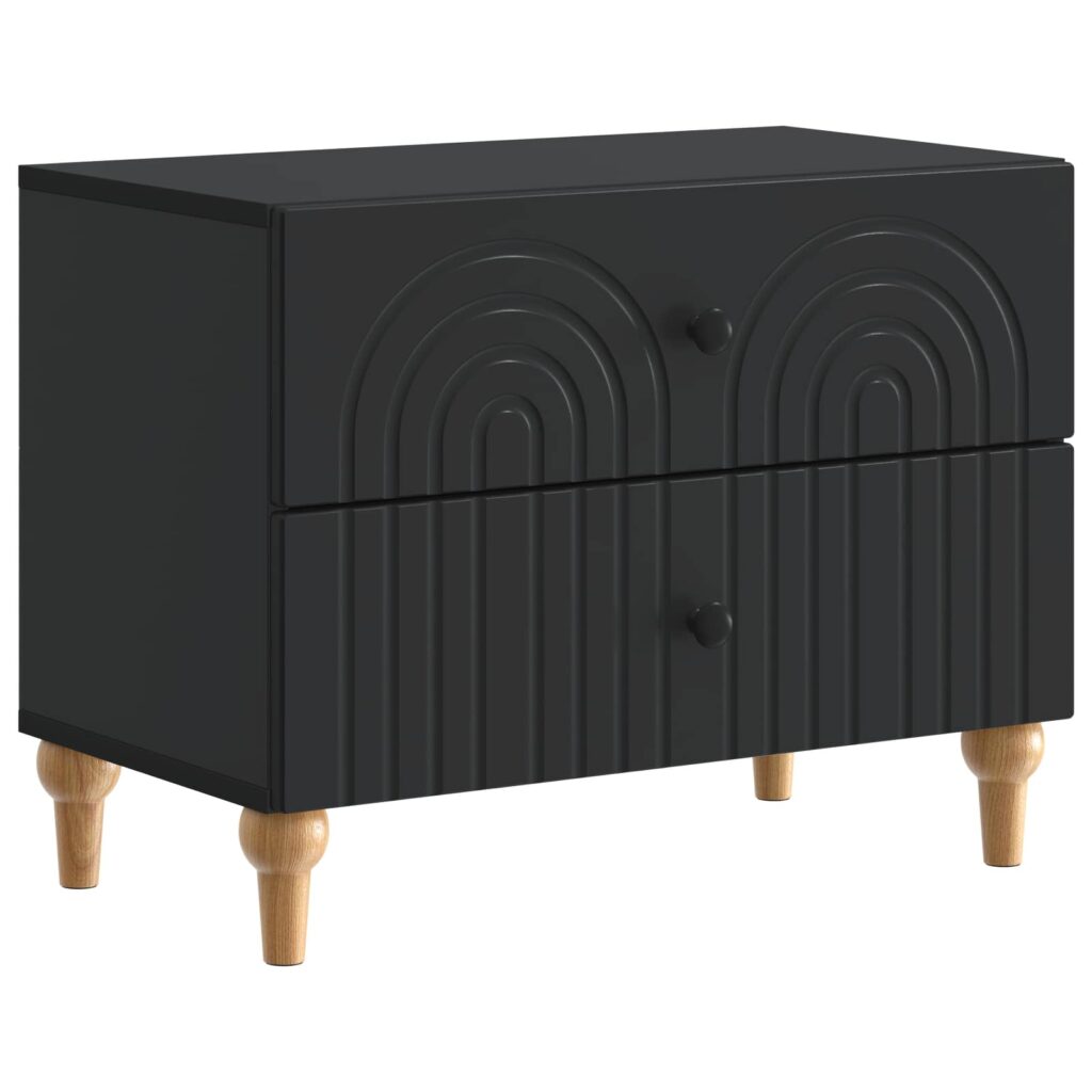 Yöpöytäkaappi Musta 62 x 34,5 x 48 cm Tekninen puu