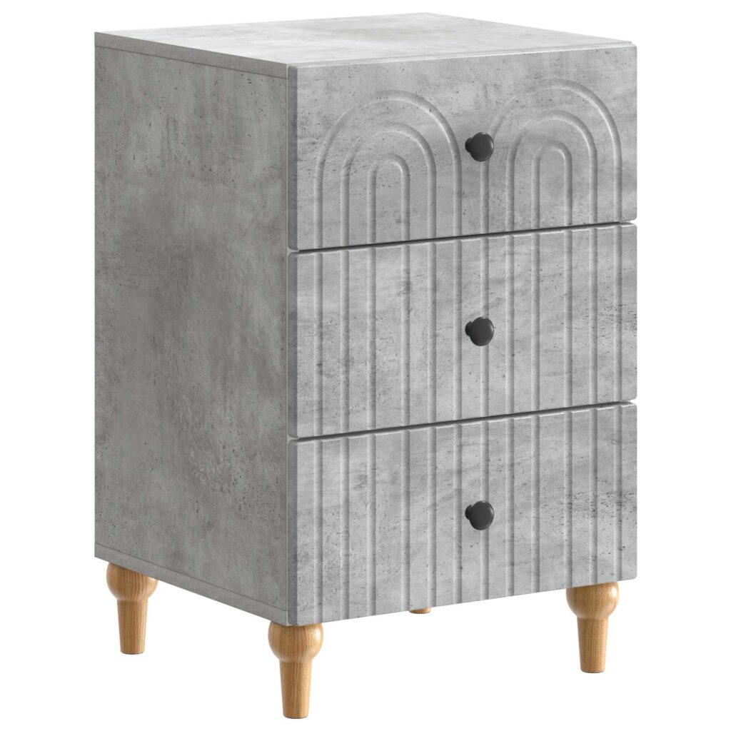 Yöpöytäkaappi Betoninharmaa 43 x 41 x 66,5 cm Tekninen puu