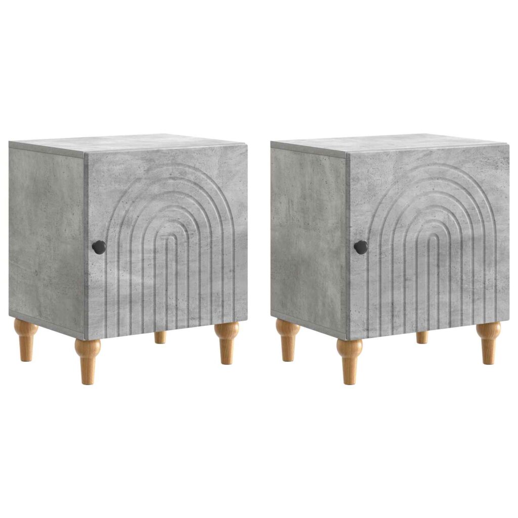 Yöpöytäkaappi 2 pcs Betoninharmaa 43 x 34,5 x 50 cm