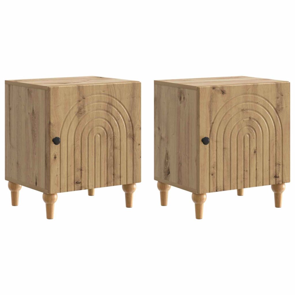 Yöpöytäkaappi 2 pcs Artisaanitammi 43 x 34,5 x 50 cm