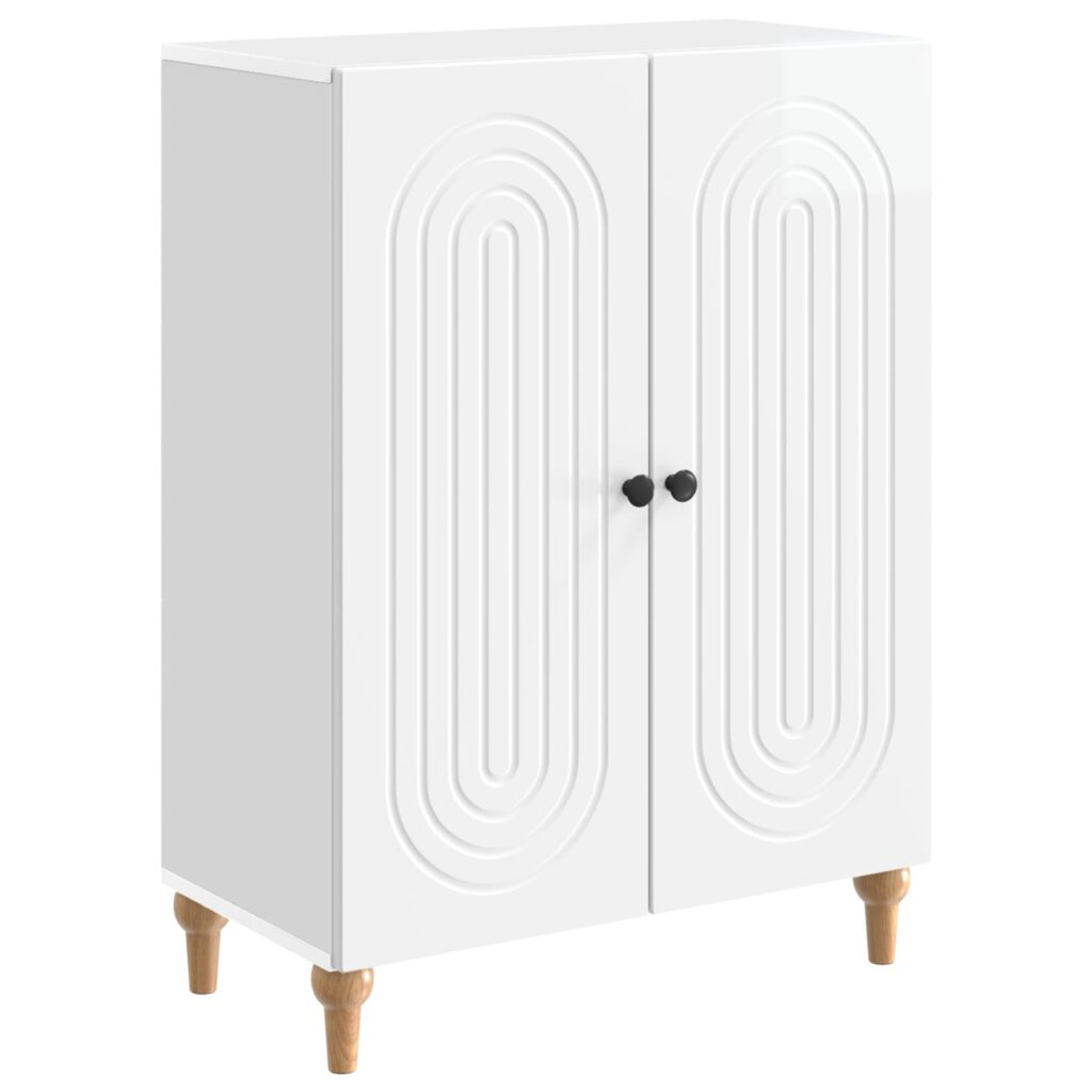 Sivupöytä Korkeakiiltoinen valkoinen 66 x 34,5 x 90 cm