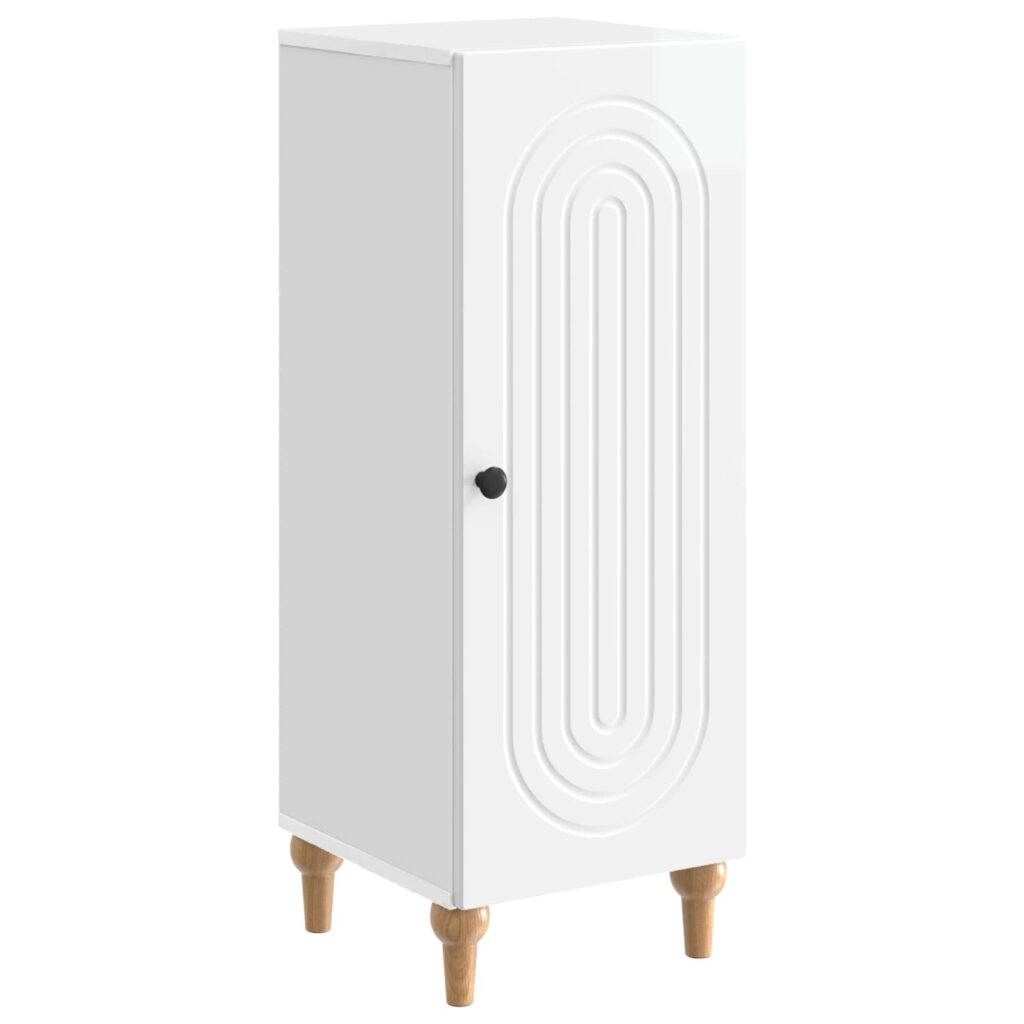 Sivupöytä Korkeakiiltoinen valkoinen 33 x 34,5 x 90 cm