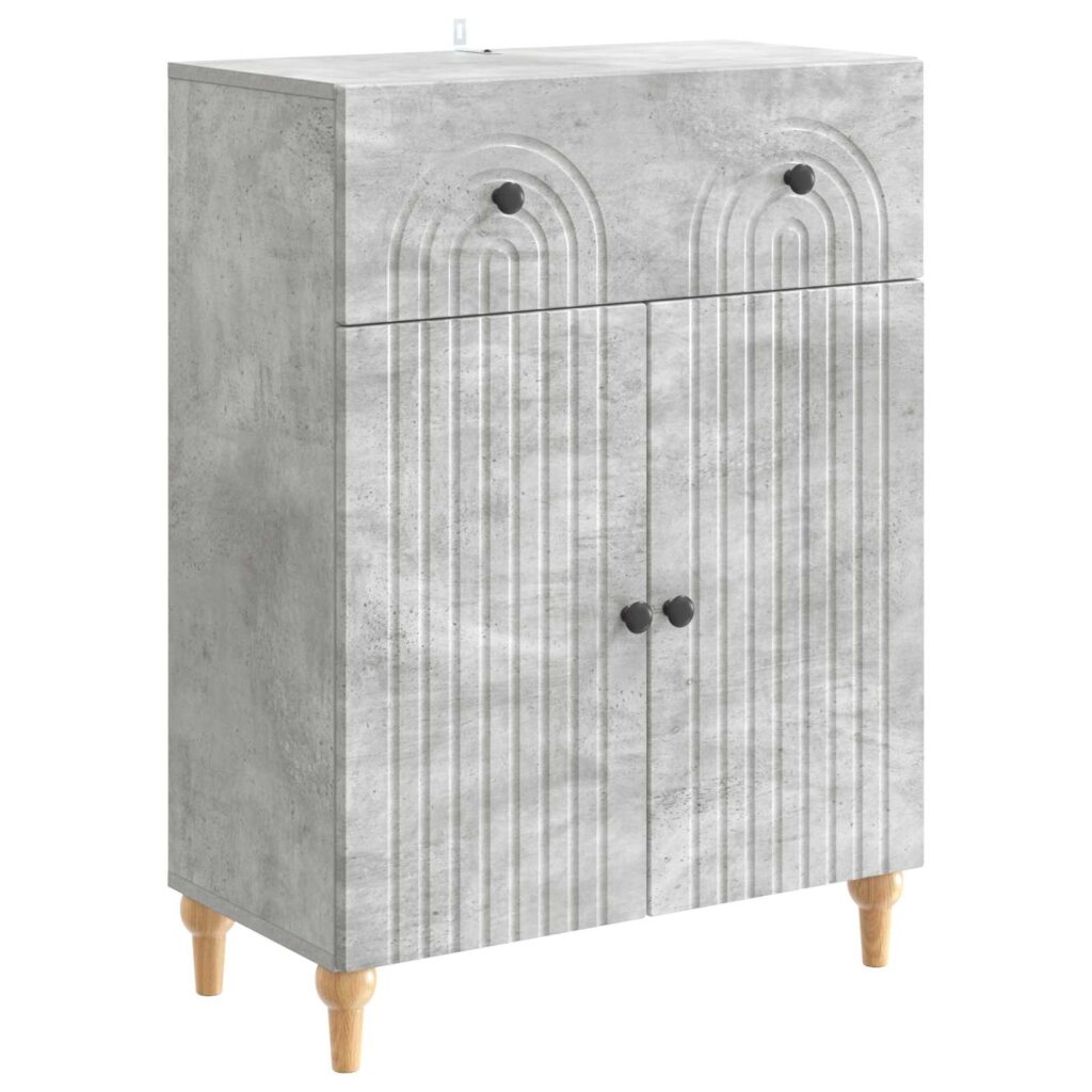 Sivupöytä Betoninharmaa 66 x 34,5 x 90 cm Tekninen puu