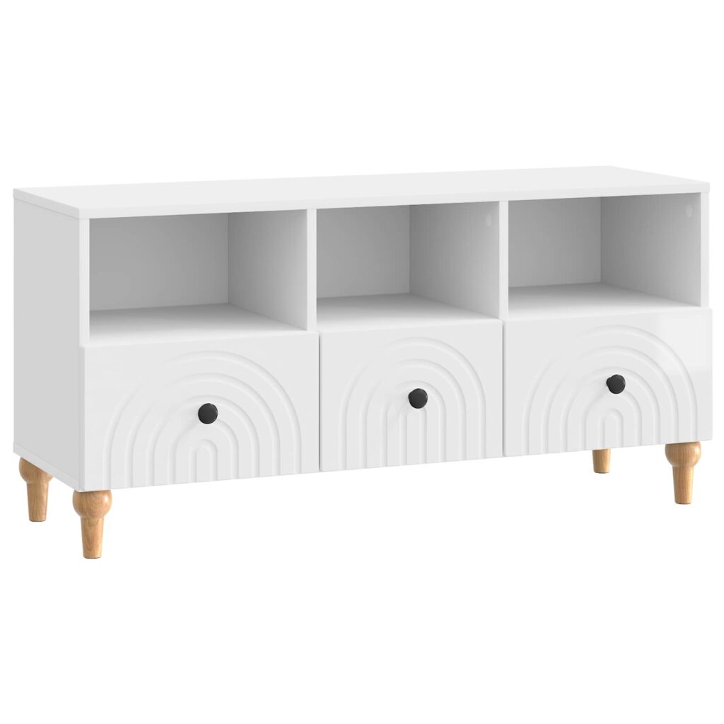 TV-kaappi Kiiltävä Valkoinen 102 x 34,5 x 50 cm Käsitelty puu