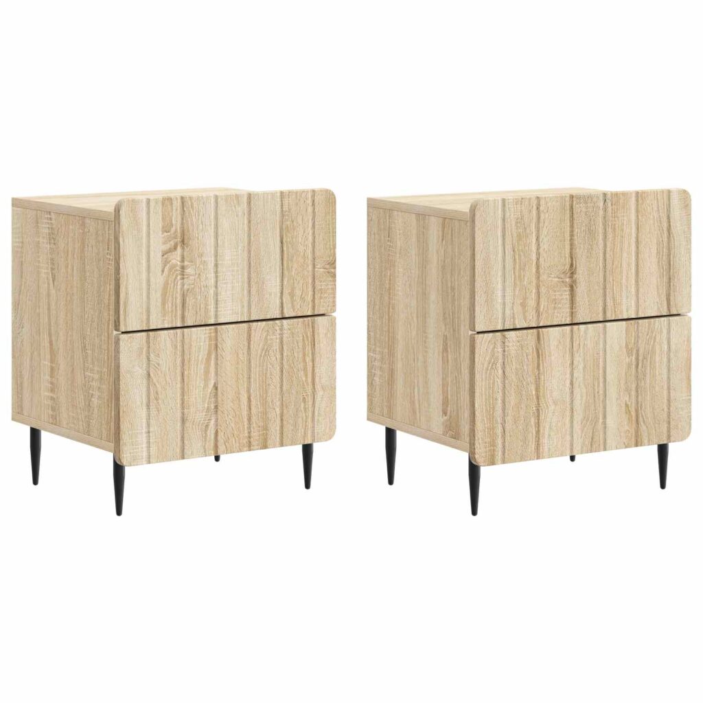 Yöpöytäkaappi 2 pcs Sonoma-tammi 43 x 34,5 x 49,5 cm