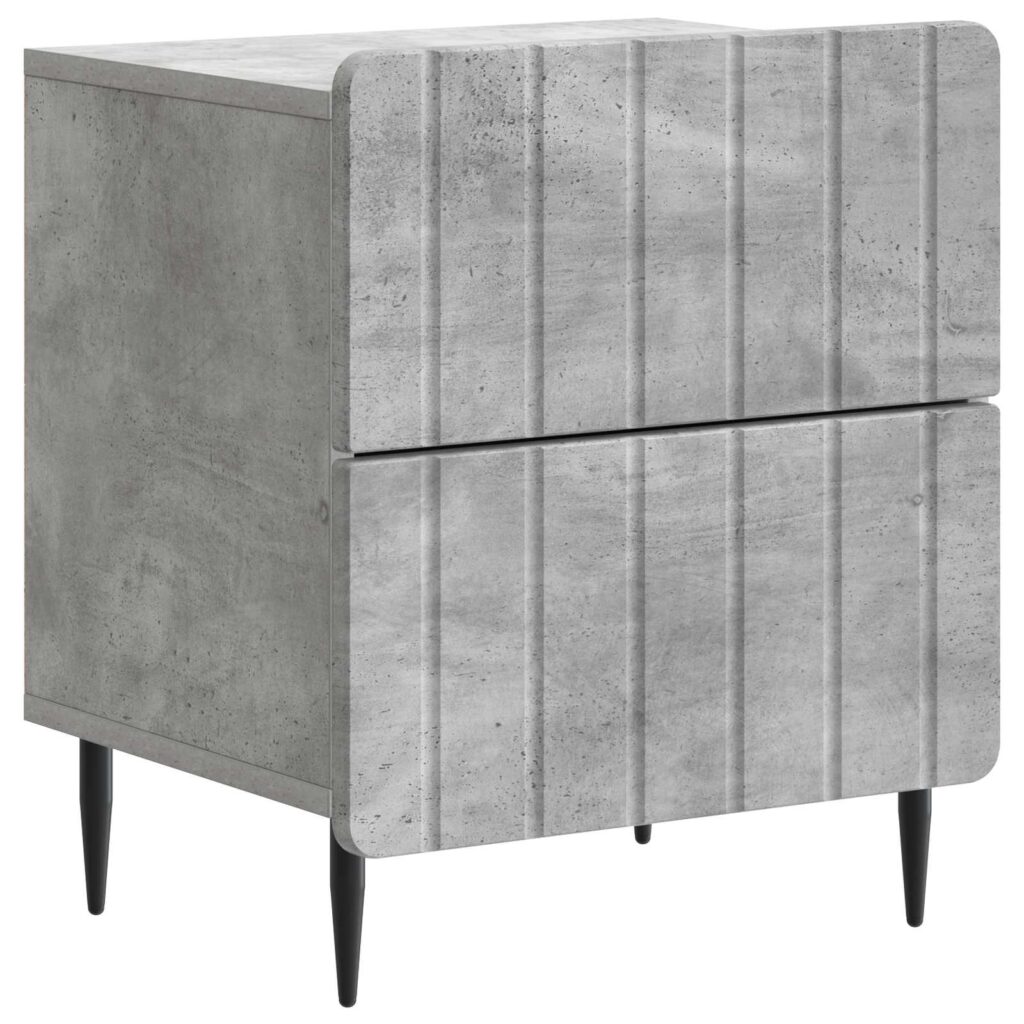 Yöpöytäkaappi Betoninharmaa 43 x 34,5 x 49,5 cm Tekninen puu