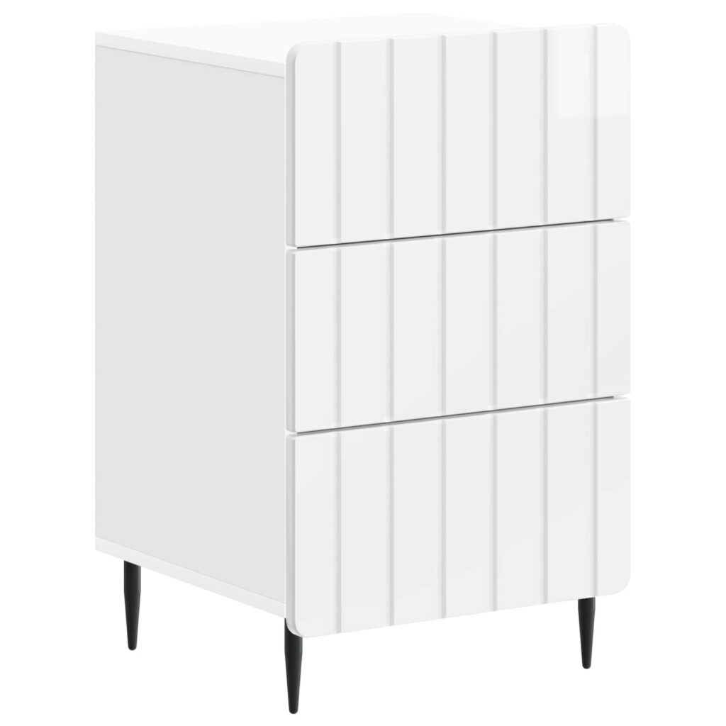 Yöpöytäkaappi Korkeakiiltoinen valkoinen 43x 41 x 68 cm