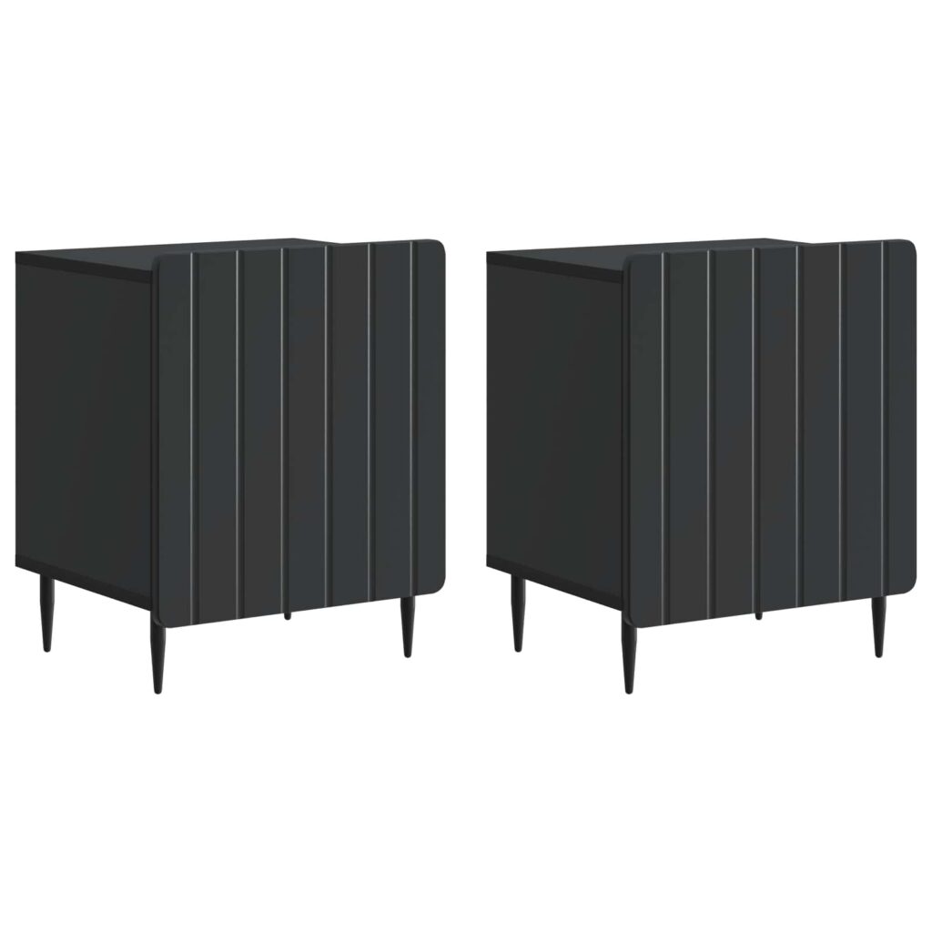 Yöpöytäkaappi 2 pcs Musta 43 x 34,5 x 52 cm Tekninen puu