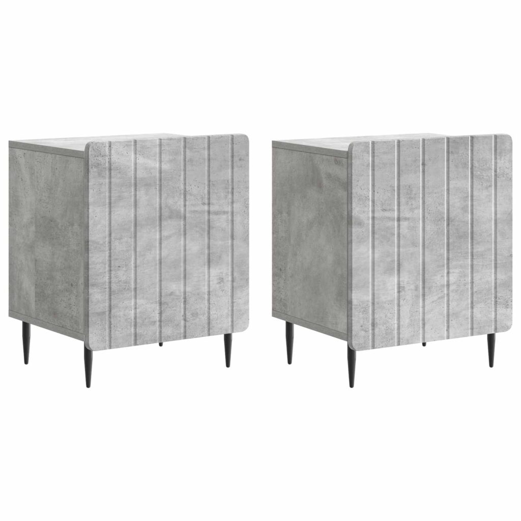 Yöpöytäkaappi 2 pcs Betoninharmaa 43 x 34,5 x 52 cm
