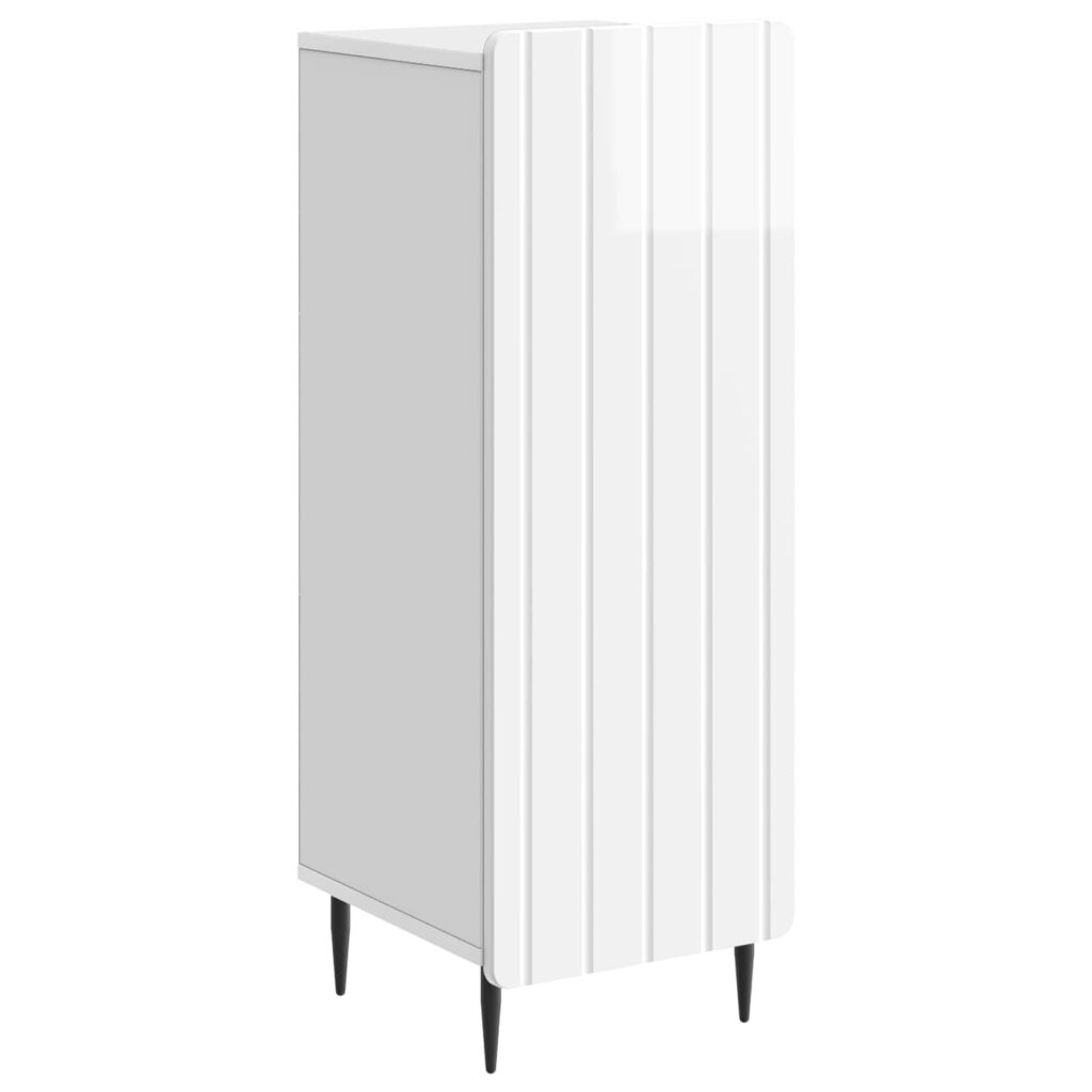 Sivupöytä Korkeakiiltoinen valkoinen 34,5 x 33 x 92 cm