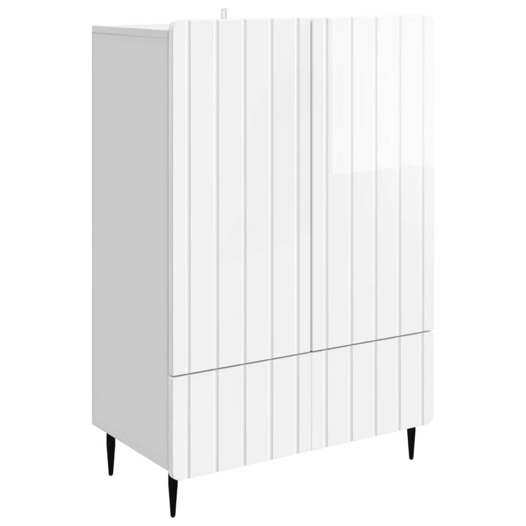 Sivupöytä Korkeakiiltoinen valkoinen 66 x 34,5 x 97 cm