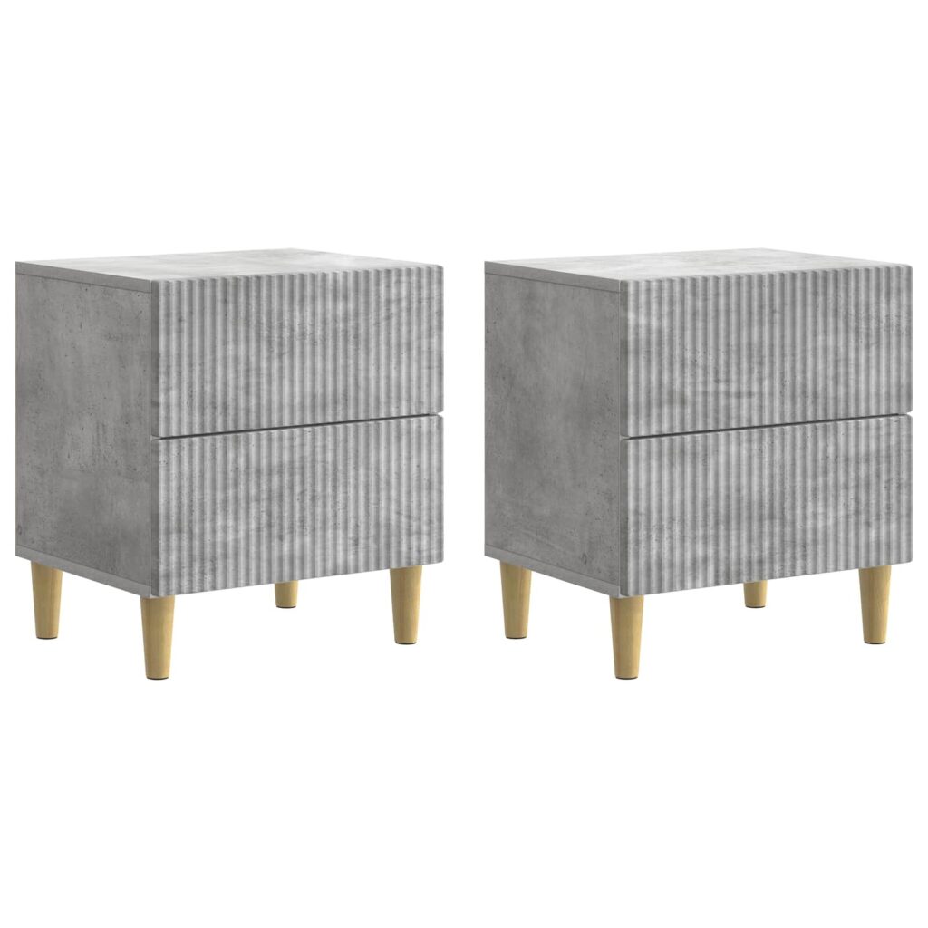 Yöpöytäkaappi 2 pcs Betoninharmaa 43 x 34,5 x 48 cm