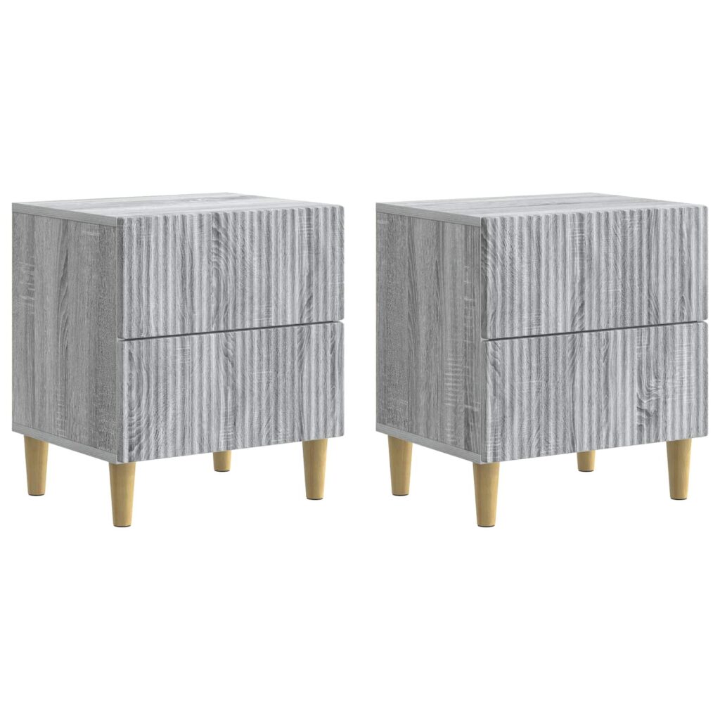 Yöpöytäkaappi 2 pcs Harmaa sonoma 43 x 34,5 x 48 cm