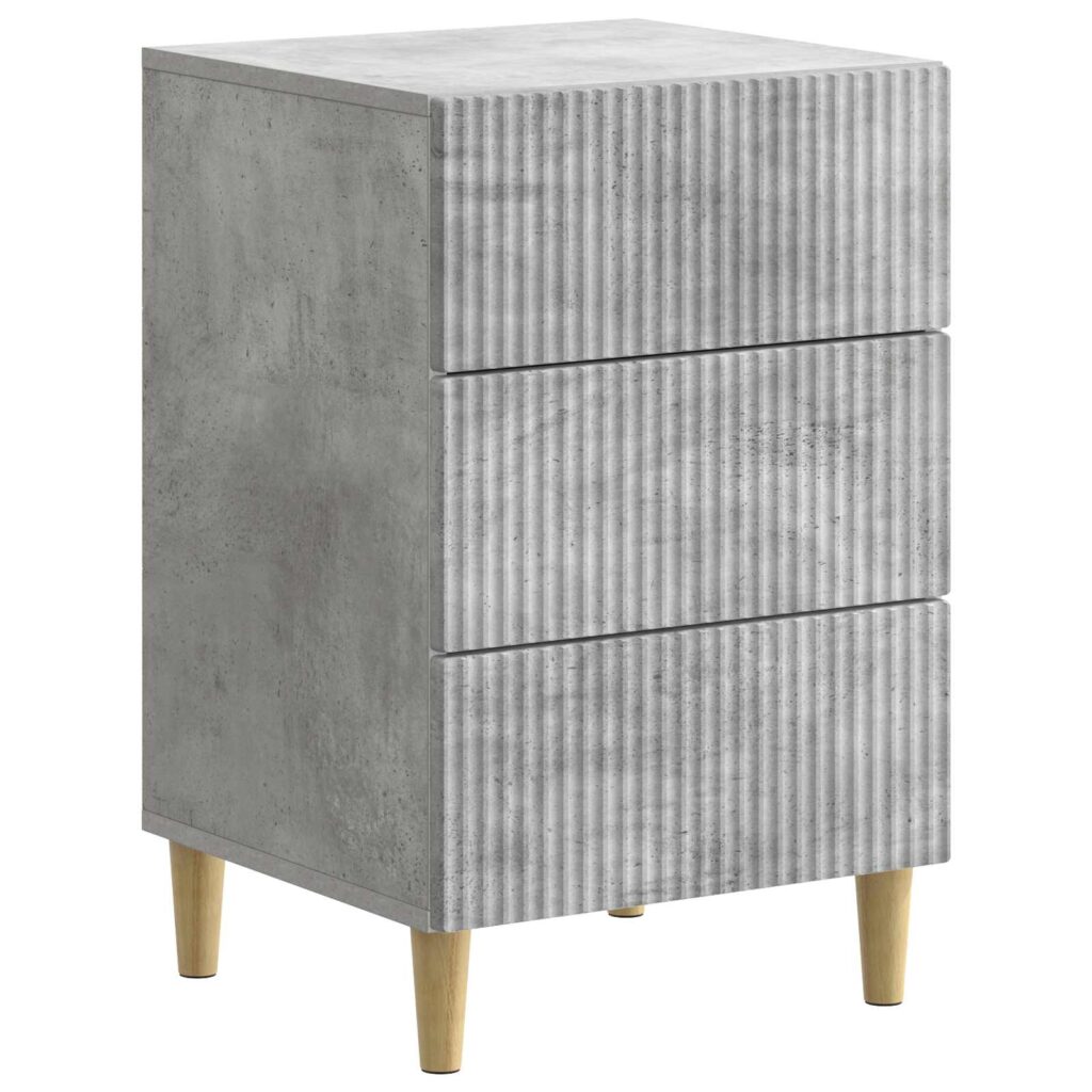 Yöpöytäkaappi Betoninharmaa 43 x 41 x 66,5 cm Tekninen puu