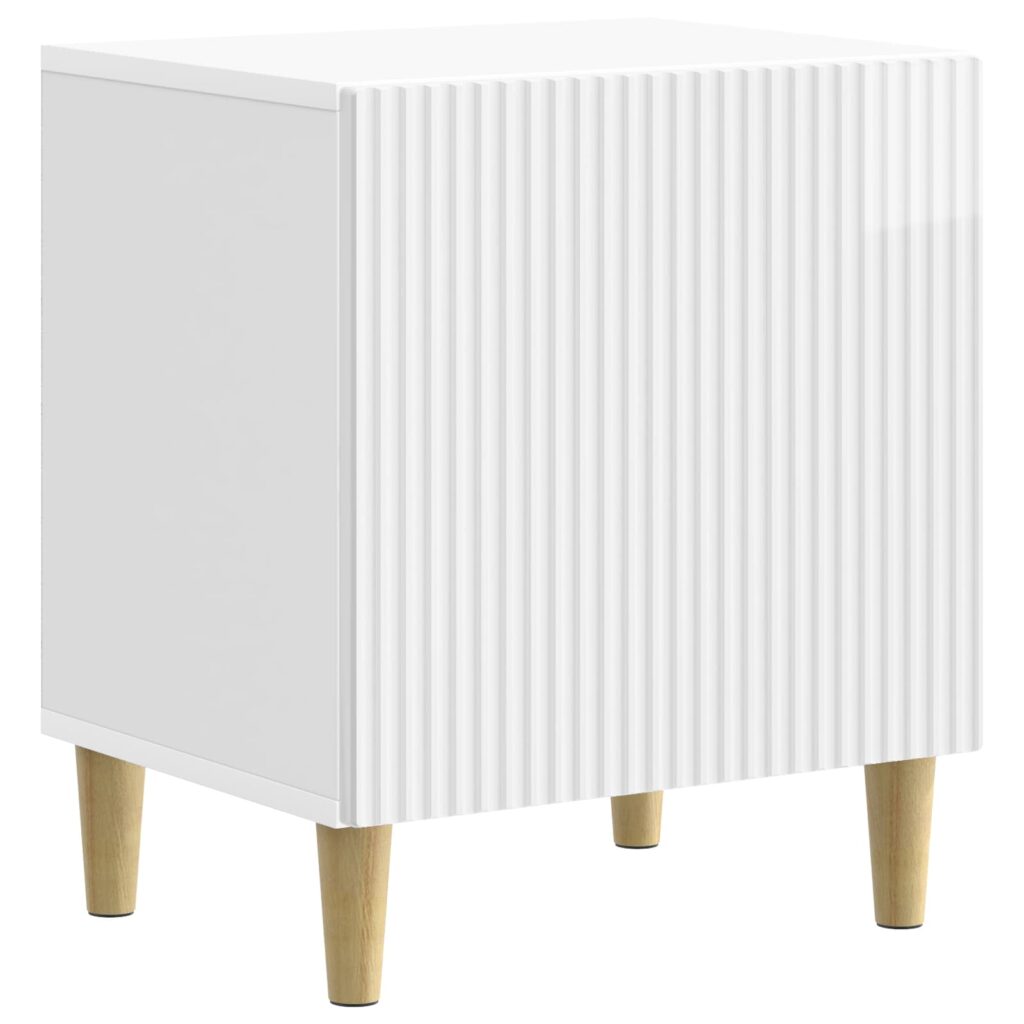 Yöpöytäkaappi Korkeakiiltoinen valkoinen 43 x 34,5 x 50 cm