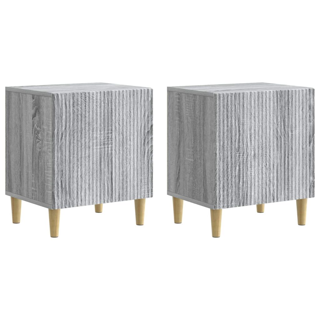 Yöpöytäkaappi 2 pcs Harmaa sonoma 43 x 34,5 x 50 cm
