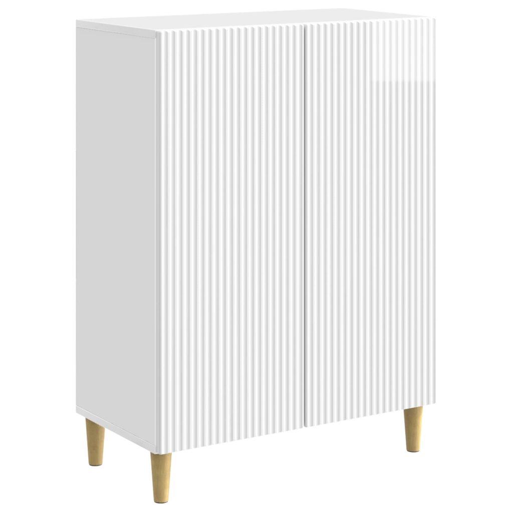 Sivupöytä Korkeakiiltoinen valkoinen 66 x 34,5 x 90 cm