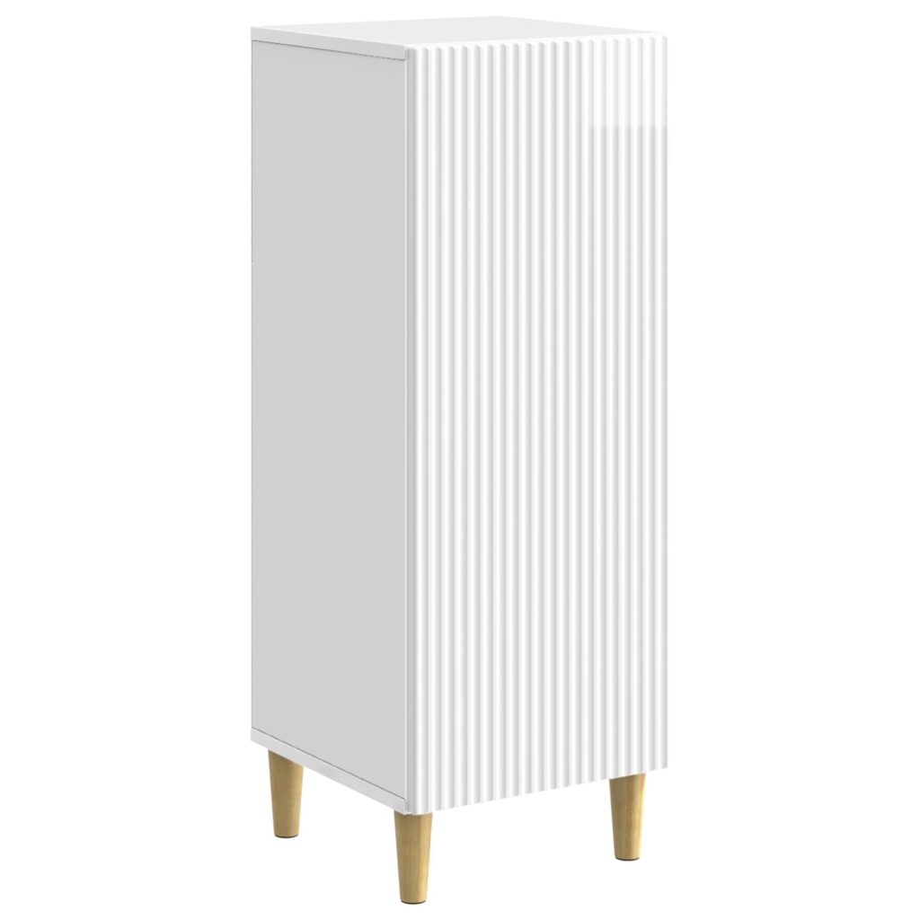 Sivupöytä Korkeakiiltoinen valkoinen 33 x 34,5 x 90 cm