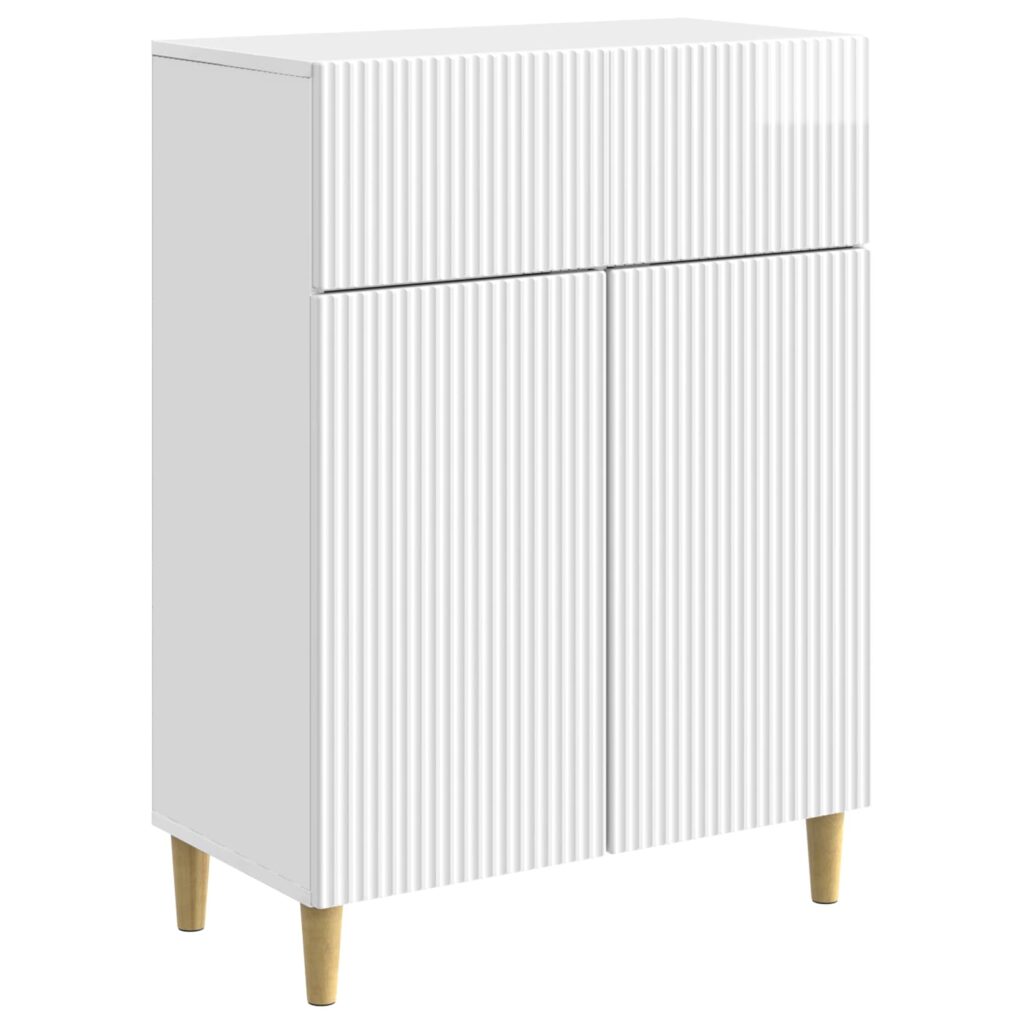 Sivupöytä Korkeakiiltoinen valkoinen 66 x 34,5 x 90 cm