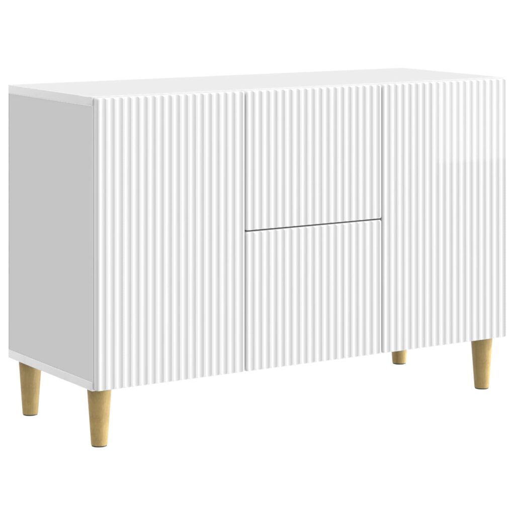 Sivupöytä Korkeakiiltoinen valkoinen 89 x 34,5 x 60 cm