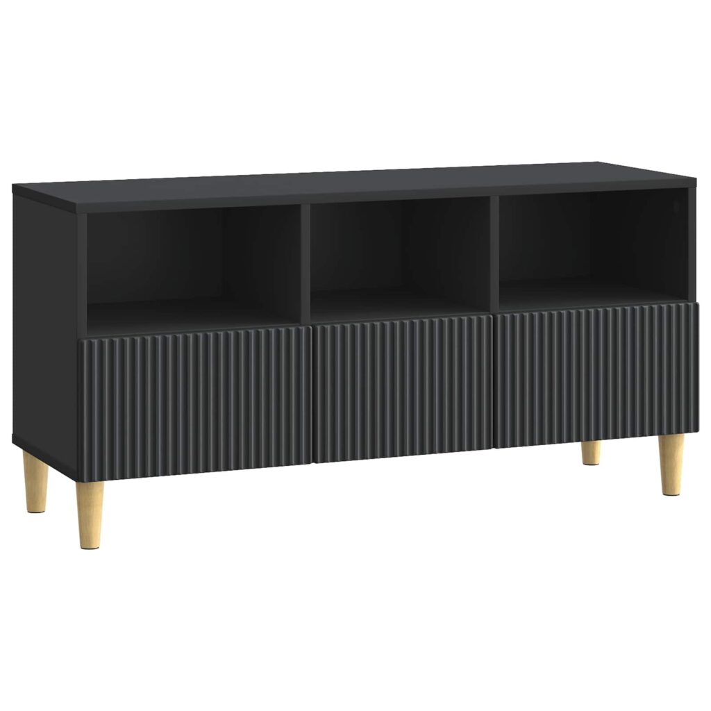 TV-kaappi laatikon kanssa Musta 102 x 34,5 x 50 cm Tekninen puu