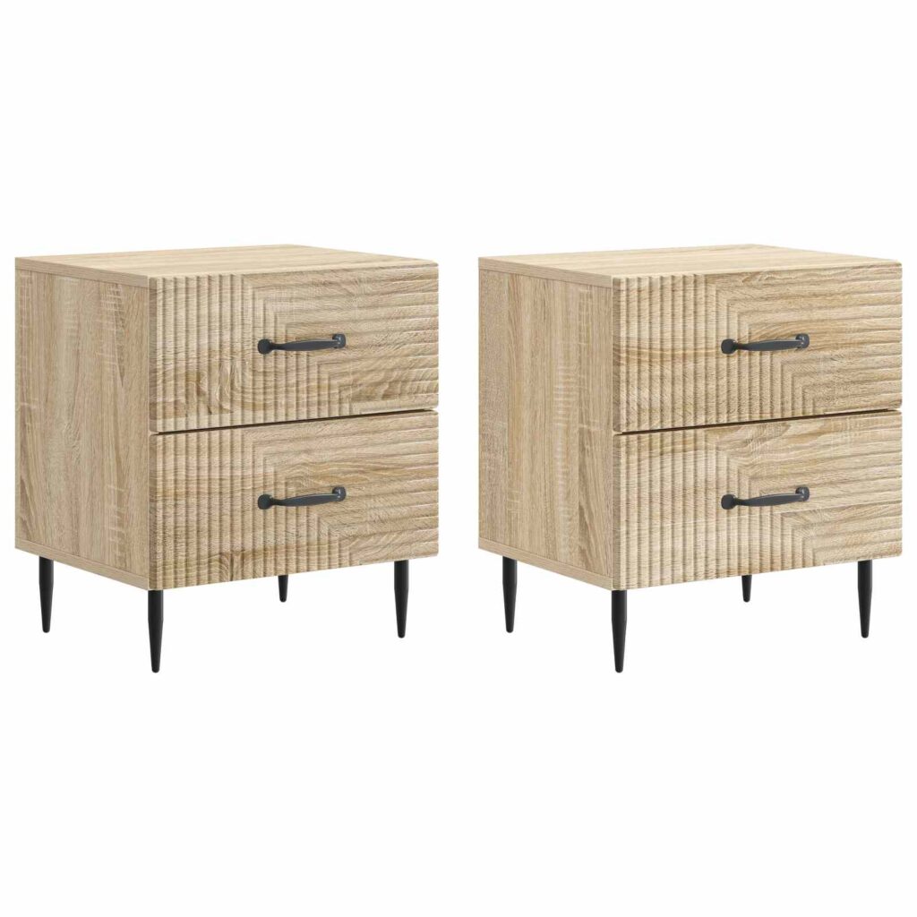 Yöpöytäkaappi 2 pcs Sonoma-tammi 43 x 34,5 x 47,5 cm
