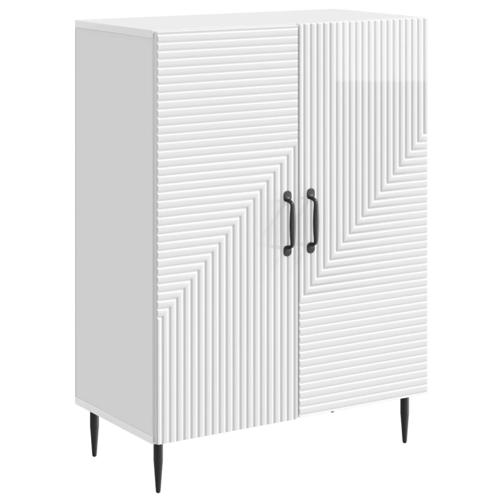 Sivupöytä Korkeakiiltoinen valkoinen 66 x 34,5 x 89,5 cm