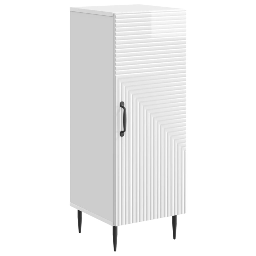 Sivupöytä Korkeakiiltoinen valkoinen 33 x 34,5 x 89,5 cm