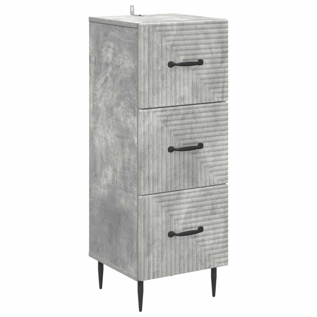 Laatikkokaappi Betoninharmaa 33 x 34,5 x 89,5 cm Tekninen puu