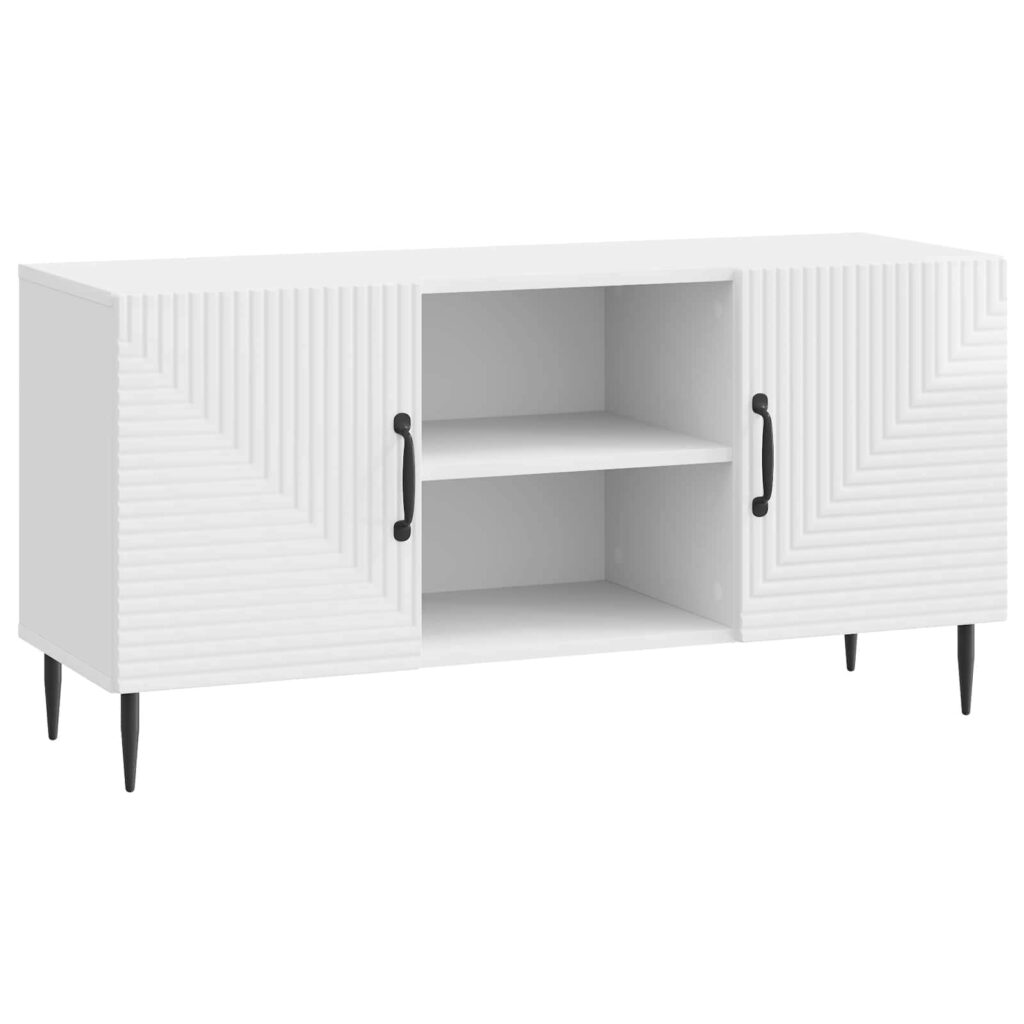 TV-kaappi Korkeakiiltoinen valkoinen 102 x 34,5 x 50 cm