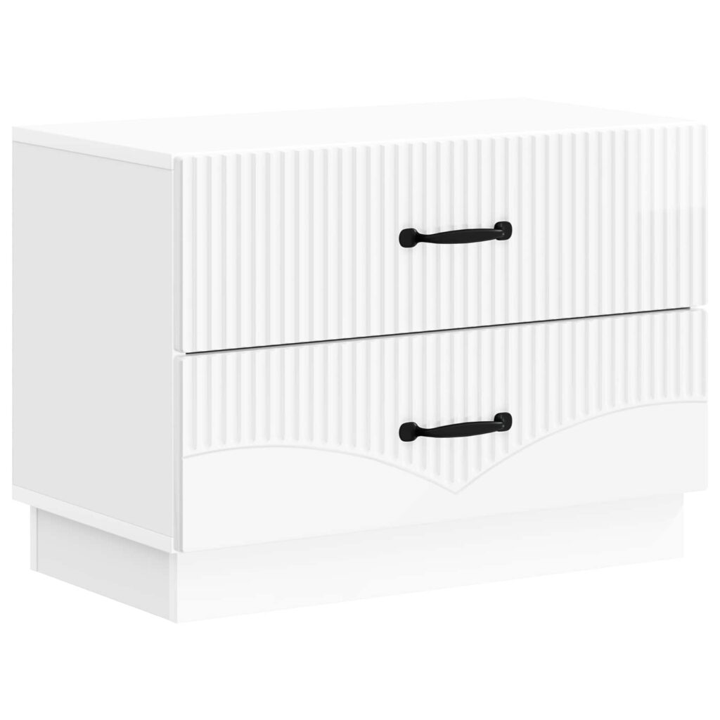 Yöpöytäkaappi Korkeakiiltoinen valkoinen 62 x 34,5 x 44,5 cm