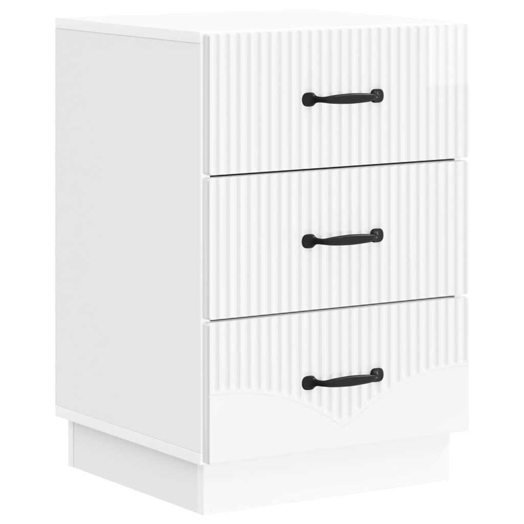 Yöpöytäkaappi Korkeakiiltoinen valkoinen 43 x 41 x 63,5 cm