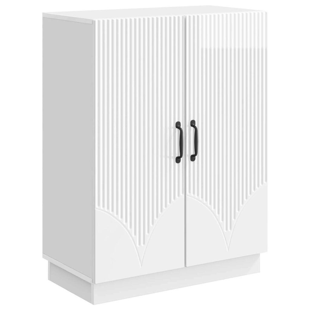 Sivupöytä Korkeakiiltoinen valkoinen 66 x 34,5 x 87 cm