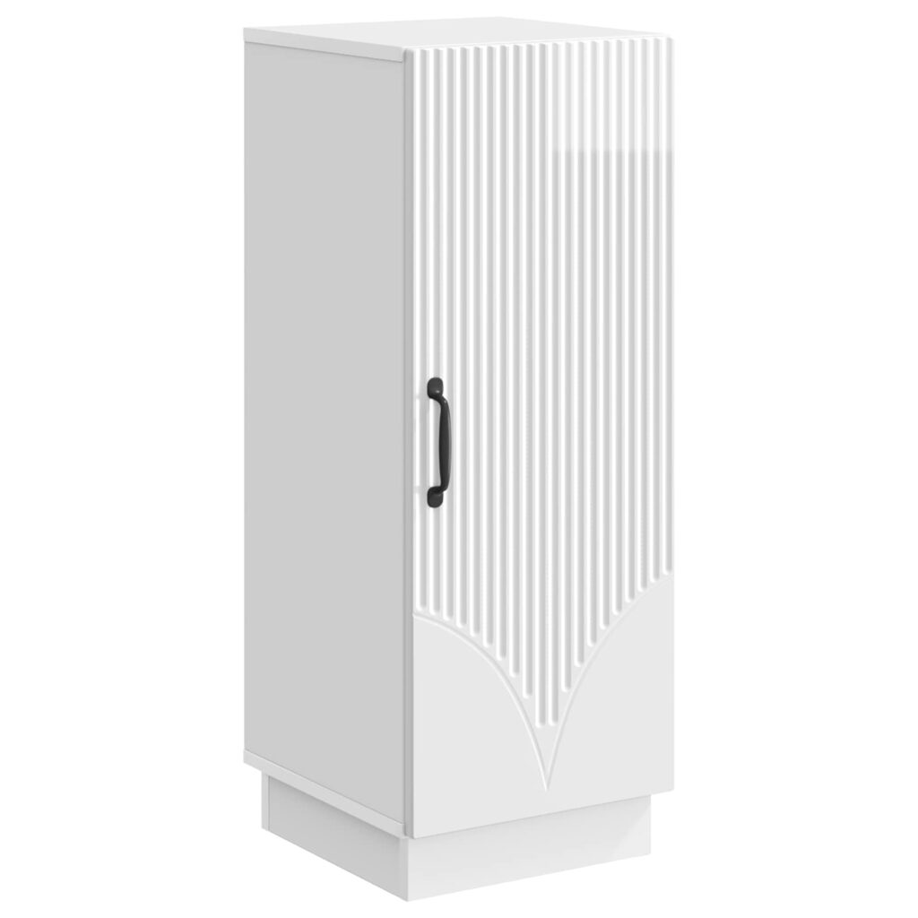 Sivupöytä Korkeakiiltoinen valkoinen 33 x 34,5 x 87 cm