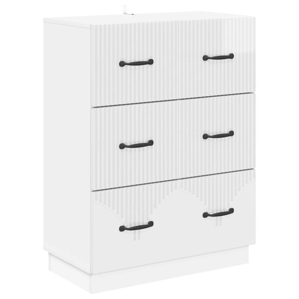 Laatikkokaappi Korkeakiiltoinen valkoinen 66 x 34,5 x 87 cm