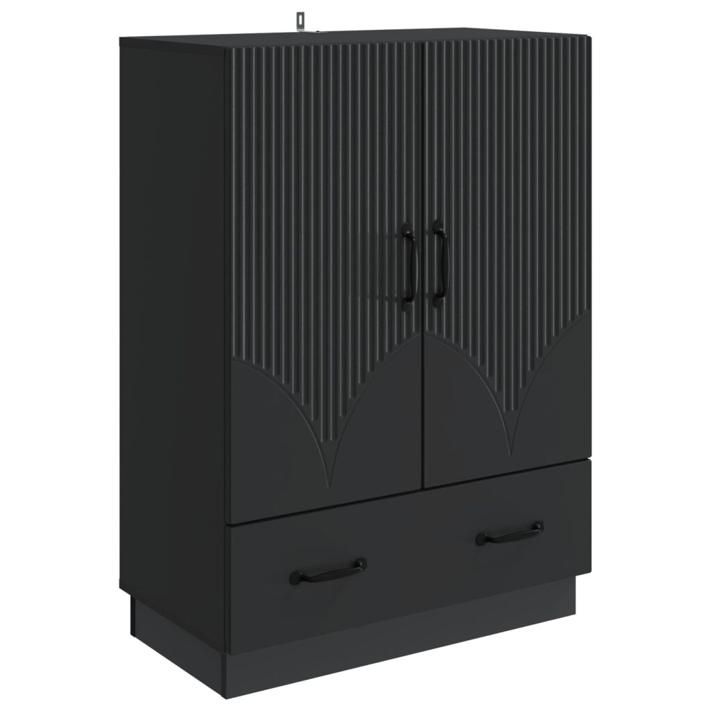 Sivupöytä laatikon kanssa Musta 66 x 34,5 x 92 cm Tekninen puu