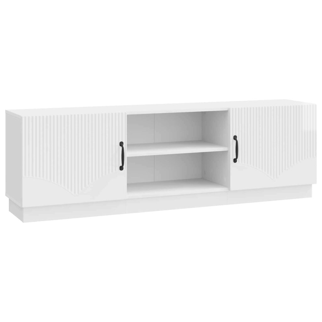 TV-kaappi Korkeakiiltoinen valkoinen 150 x 31 x 47 cm
