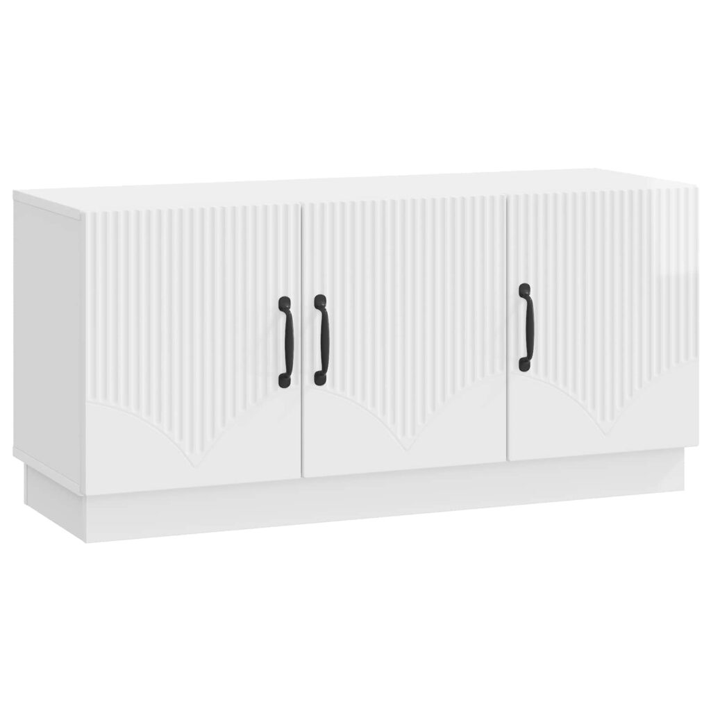 TV-kaappi Korkeakiiltoinen valkoinen 99 x 34,5 x 47 cm