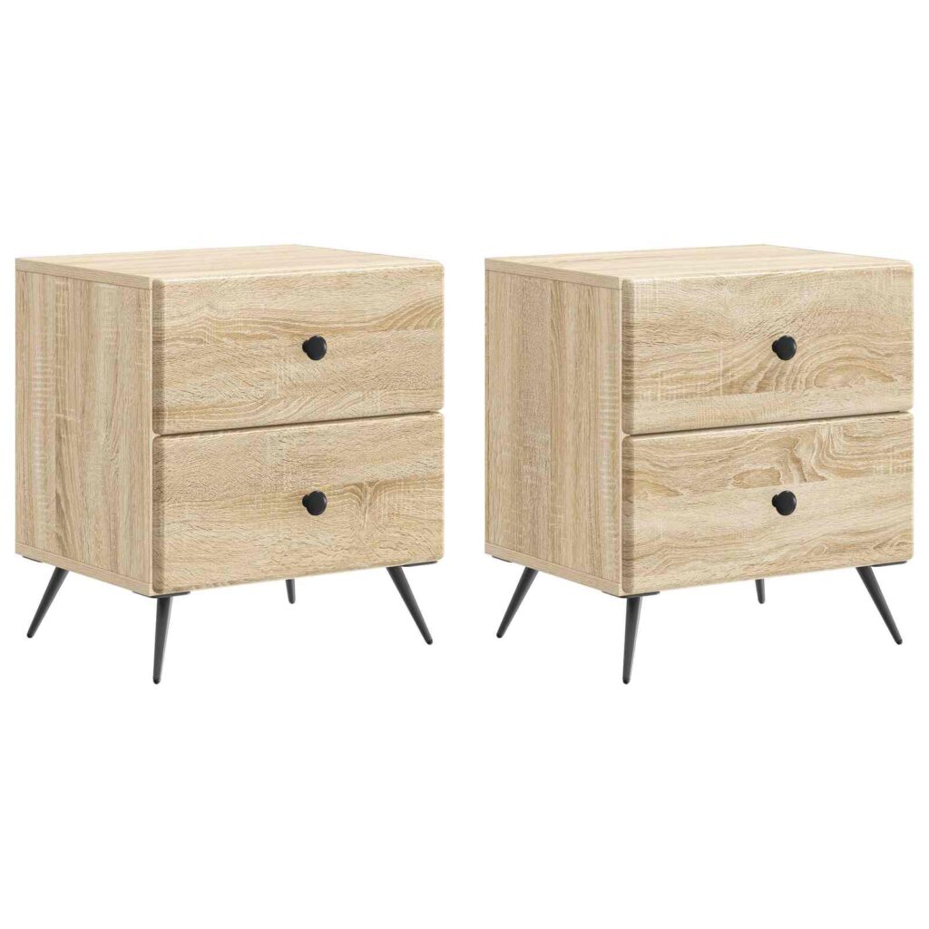 Yöpöytäkaappi 2 pcs Sonoma-tammi 43 x 34,5 x 47,5 cm